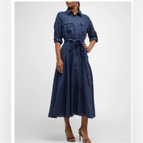 Veronica Beard Blue Midi Dress Small  NEW - Picture 3 of 5